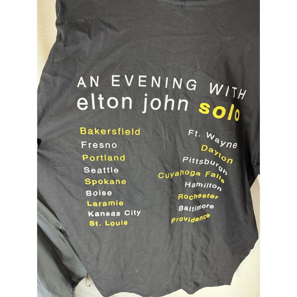 1999 Vintage Elton John An Evening With... Black Size L Tour T-Shirt Pop Music - Picture 4 of 5